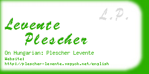 levente plescher business card